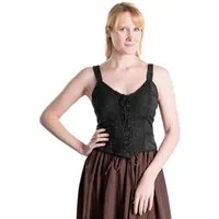 Metamorph Hexen-Kostüm Klassisches Mieder mit floraler Spitze schwarz, Hochwertige und authentische Mittelalterkleidung zu unschlagbar günst