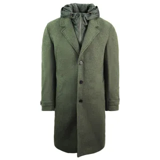 Lacoste Wollmenschen dunkelgrüner Mantel