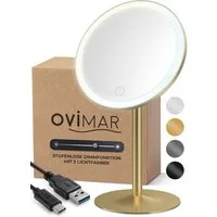 ovimar Kosmetikspiegel (1-St), aus Edelstahl in Gold zur