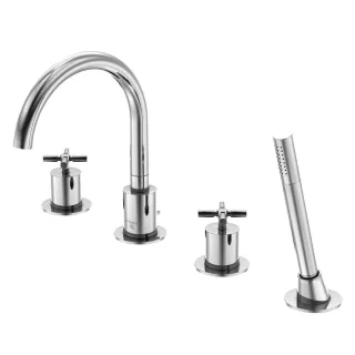 Steinberg 4-Loch Wanne/ Brause-Standarmatur, chrom Serie 250, 250.2400 2502400