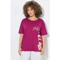Ulla Popken T-Shirt T-Shirt Schriftdruck Oversized Rundhals Halbarm
