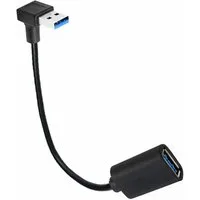 Bolwins Q34 USB 3.0 Verlängerungskabel Kabel Adapter nach unten abgewinkelt Computer-Kabel, USB 3.0 Typ A Stecker, USB 3.0 Typ A Buchse (30 cm), Nach unten abgewinkelter USB-Adapter für platzsparenden Anschluss
