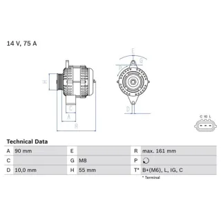 Bosch Lichtmaschine Suzuki Ignis Jimny Liana Swift 0986082900