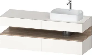 Duravit Qatego Konsolenwaschtischunterbau wandhängend Weiß Supermatt 1600x550x600 mm - QA47780558400 QA4778055840000