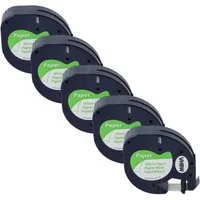 vhbw Beschriftungsband passend für Dymo LetraTag LT-100H, LT-100T, QX50, XR, 200B, Hochwertige Patronen für Ihren Etikettendrucker, Ihr