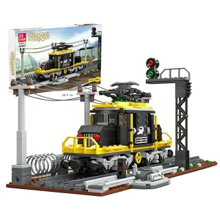 JIE-STAR 59007 59008 59009 Crocodile Locomotive Steam Train Snowpiercer Western Train Railway Toys Building Block Brick