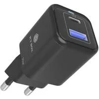 2-Port USB 20W Steckerladegerät IB-PS1020-PD, USB-A + USB-C schwarz, PD 3.0 20W + QC 3.0 18W