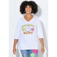 Angel of Style T-Shirt T-Shirt A-Linie Neon-Smiley 3/4-Ärmel