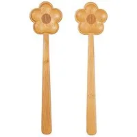 Sass & Belle Salatbesteck Blumen (Bambus, 2-tlg., ca. 26 x 7 x 2 cm), Holz Servierbesteck