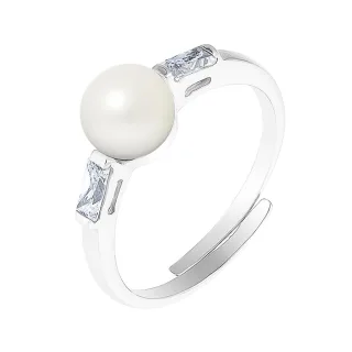 DIADEMA - Massiver Ring mit Süßwasserperle - Pure White Kollektion