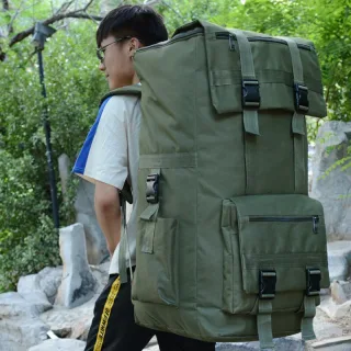 Xmund 120L Extra-Large Capacity Hiking Backpack Outdoor Travel Backpack Men'S Business Trip Luggage Bag Large Backpack B