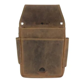 Kellnertasche Gastronomie Holster Leder antikbraun 14,5x22x3cm | Greenburry Professionelles Kellnerhalfter für Servicepersonal im Arbeitsalltag.