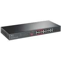 TL-SL1218MP, Switch schwarz, 16-Port-10/100Mbit/s-+2-Port-Gigabit- Unmanaged PoE-Switch