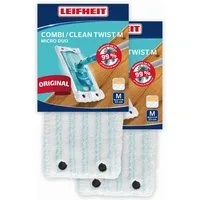 Leifheit Bundle Wischbezug CLEAN TWIST M / Combi M micro duo (2er Set) Wischbezug (Mikrofaser, 14.0x42.0 cm, 2-tlg., Waschbar bei 60°C, Wischbreite 33cm, für alle glatten Böden)