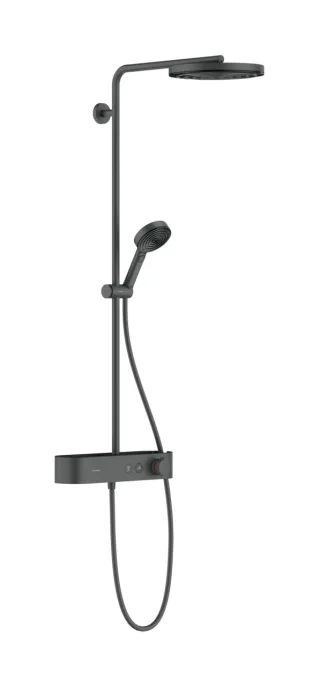 Hansgrohe Showerpipe Pulsify S 260 1jet EcoSmart mit Brausethermostat Brushed Black Chrome,24221340 24221340
