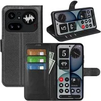 Wigento Handyhülle Klapphülle für Nothing Phone 4a Pro Kunstleder Wallet Schutz Tasche 6,5 Zoll, Kunstleder Hülle mit Kartenfächern und Standfunktion