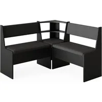 Vicco Sitzbank Roman, Schwarz, 120 x 120 cm (Set, 1-St., 2-er Set), Truhenfunktion