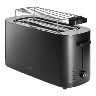 ZWILLING Enfinigy Toaster mit Brötchenaufsatz, 2 Schlitze lang, Schwarz