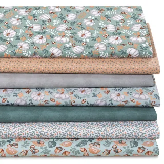 Patchwork- und Quiltpaket "Weißer Kürbis", grün-color