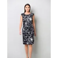 Alba Moda Jerseykleid Florales Druckkleid mit Rundhals