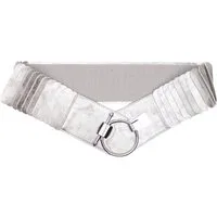 MIRROSI Taillengürtel Leo Unifarbe breit 8cm für Taillenumfang 85 bis 110cm, ONESIZE (Unifarben, Angenehmes Tragesgefühl, Leopard Muster) Breiter Stretch Gürtel
