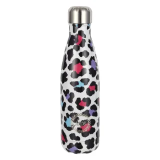 Thermowasserflasche Silber Leopardenmuster | Edelstahl Auslaufsichere Flasche