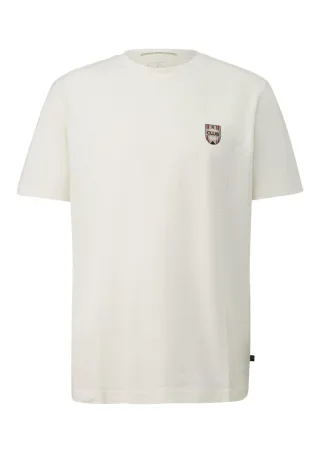 Q/S designed by - T-Shirt mit Logo-Print beige - Gr. - L