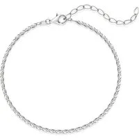 Materia Silberarmband Damen Herren S-Panzerkette filigran 18-23cm SA-25-Silber, 925 Sterling Silber