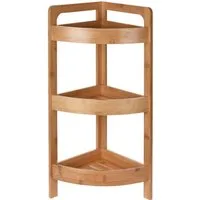 Mojawo Wandregal Bambus Badezimmer Badregal Eckregal Wandregal Regal 3 Etagen 23xH61cm