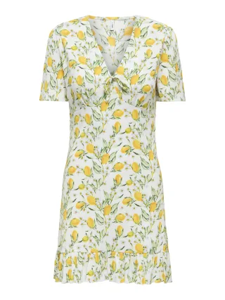 ONLY - ONLMOLLY S/S V-NECK DRESS JRS NOOS Cloud Dancer - Gr. - L