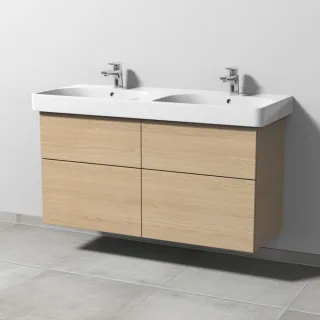 Sanipa 3way Waschtischunterbau zu Geberit Smyle Square Waschtisch mit 4 Auszügen, Eiche-Nordic SM67448
