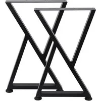GarveeMore Tischbein Tischbein 2x Tischbeine X-Form Design aus pulverbeschichtetem Stahl, Möbelfüße 46x71cm Metall Tischkufen,für Esstisch DIY-Projekte