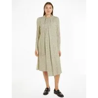 Tommy Hilfiger Blusenkleid FOULARD DRAPED MIDI DRESS mit Tommy Hilfiger Markenlabel