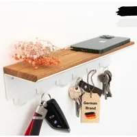 Astrein Schlüsselbrett mit Haken, Schlüsselboard, Eiche, Schlüsselhalter mit Ablage