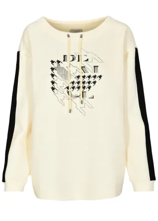 CLARINA - Sweatshirt, 1/1 Arm,Frontdruck offwhite - Gr. - 38