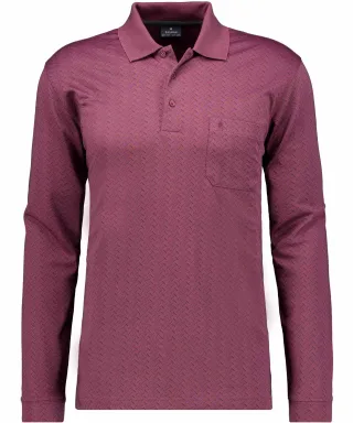 RAGMAN - Poloshirt Jacquard beere - Gr. - XL