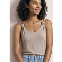 STREET ONE Shirttop Sommertop mit V-Neck und Knotendetail