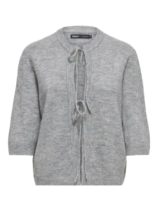 ONLY - ONLSIMONI 2/4 BOW CARDIGAN KNT NOOS Medium Grey Melange - Gr. - M