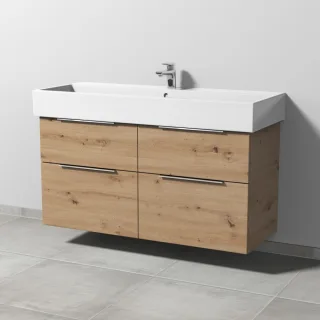 Sanipa 3way Waschtischunterbau zu Duravit Vero Air Waschtisch mit 2 Auszügen, Eiche Natural-Touch UM43685