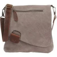 LECONI Umhängetasche Handtasche Ledertasche Damen Schultertasche Echt Wild-Leder LE3027, Überschlag & Reißverschluss – viele Fächer & Farben – 29 × 29 × 6 cm