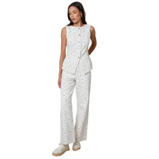 Threadbare - Top für Damen, Ärmellos (Weiß bedruckt)