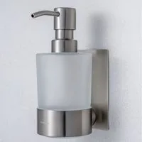 Dolvhin Seifenspender Wandmontage ohne Bohren, Glas Handseifenspender, Wandseifenspender, (Flüssigseifenspender, inkl. extra starkem 3M Klebestreifen), 250ml Milchglas