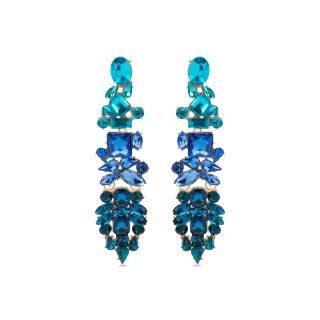 Luxenter Ohrringe mit mehrfarbigem Kristall in 18k Gold - Karaf