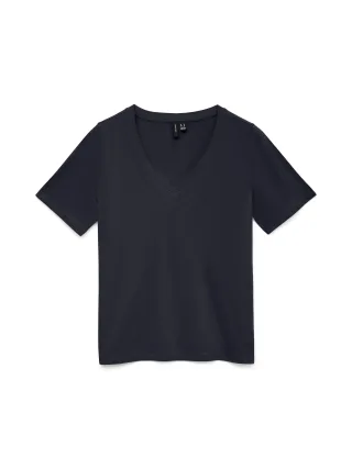 VERO MODA - VMPAULINA SS V-NECK T-SHIRT JRS NOOS Night Sky - Gr. - XS