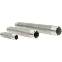 tecuro Gewindefitting Rohrdoppelnippel Langnippel AG/AG konisch Edelstahl V4A (AISI 316), 3/4 Zoll