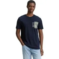 TOM TAILOR Denim Rundhalsshirt mit verschiedenen Logo Prints