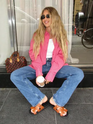JJXX - JXJAMIE LS RELAXED POPLIN SHIRT WVN NOOS Cerise - Gr. - M