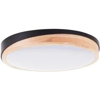 Brilliant LED Deckenleuchte Baarlo, Dimmfunktion, LED fest integriert, Warmweiß, Ø 35 cm, 2400 lm, 3000 K, 3-Stufen dimmbar, Holz/Metall