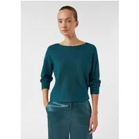 comma Longpullover Strickpullover Feinstrick-Pullover aus Glitzergarn mit Fledermausärmel