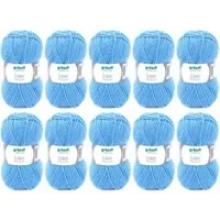 Gründl Wolle Lisa Premium Uni im 10x50g Wollpaket zum Handarbeiten Häkelwolle, (Wolle zum Stricken, Häkeln, Handarbeiten, Handstrickgarn), weich und pflegeleicht, ohne Schurwolle